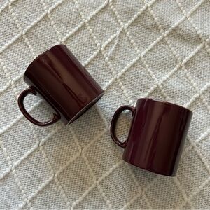 Staffordshire‎ Mug Set of 2 Brown Mocha Vintage Antique Stoneware Ceramic Gift